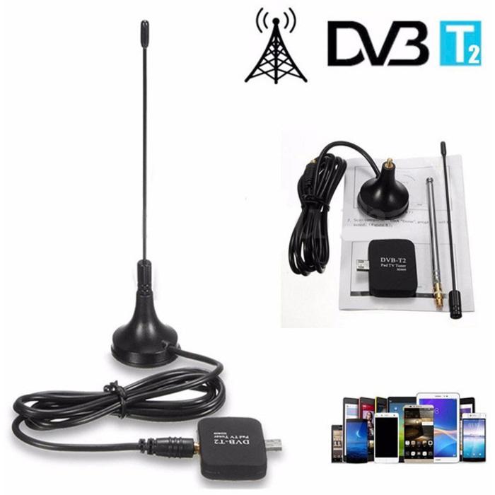 TV Tuner DVB-T2 Dongle For Android Smartphone - Black