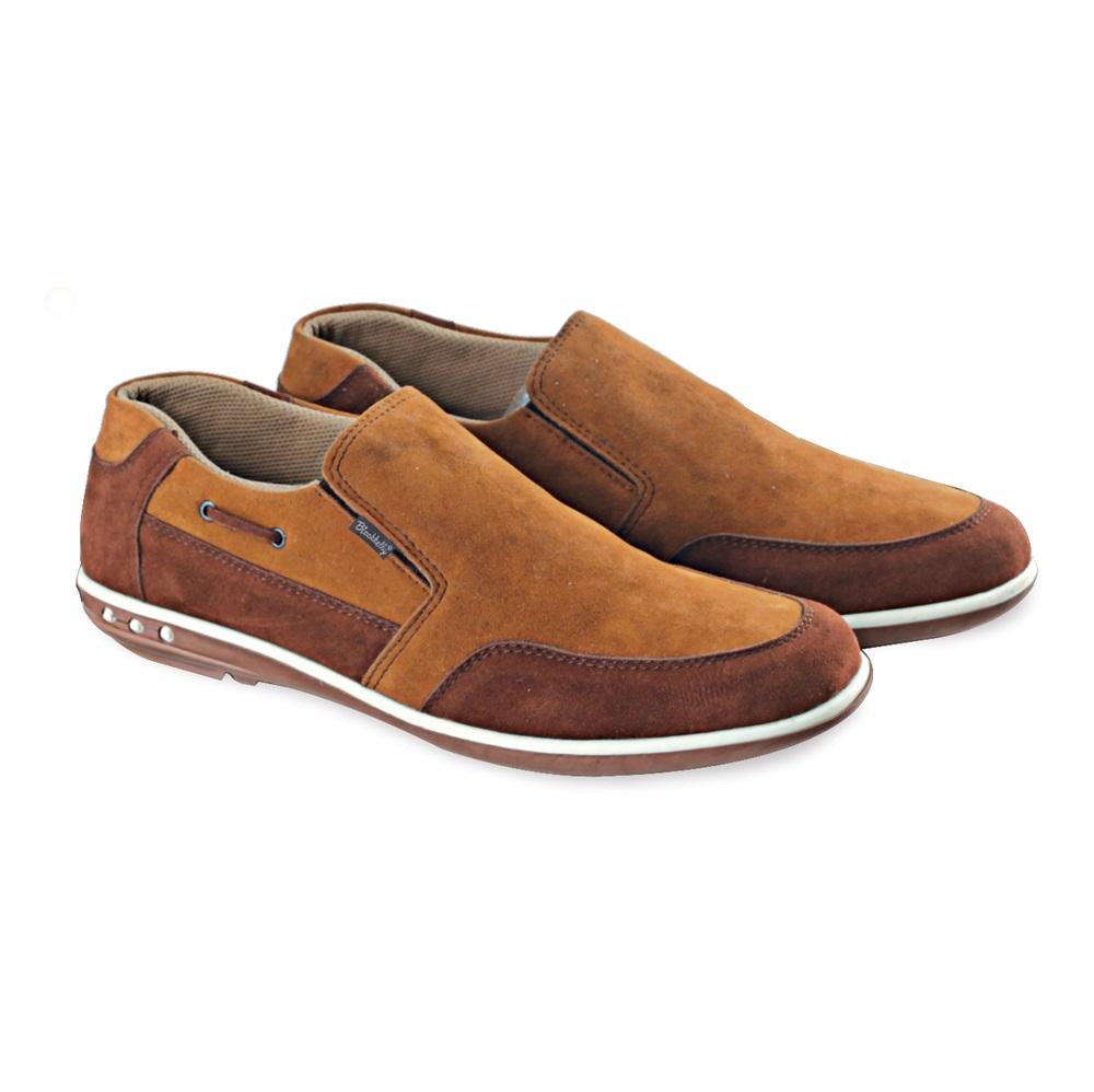 Promo Sepatu Casual Pria Slip on Kulit Murah Keren Trendy Original Cibaduyut Diskon