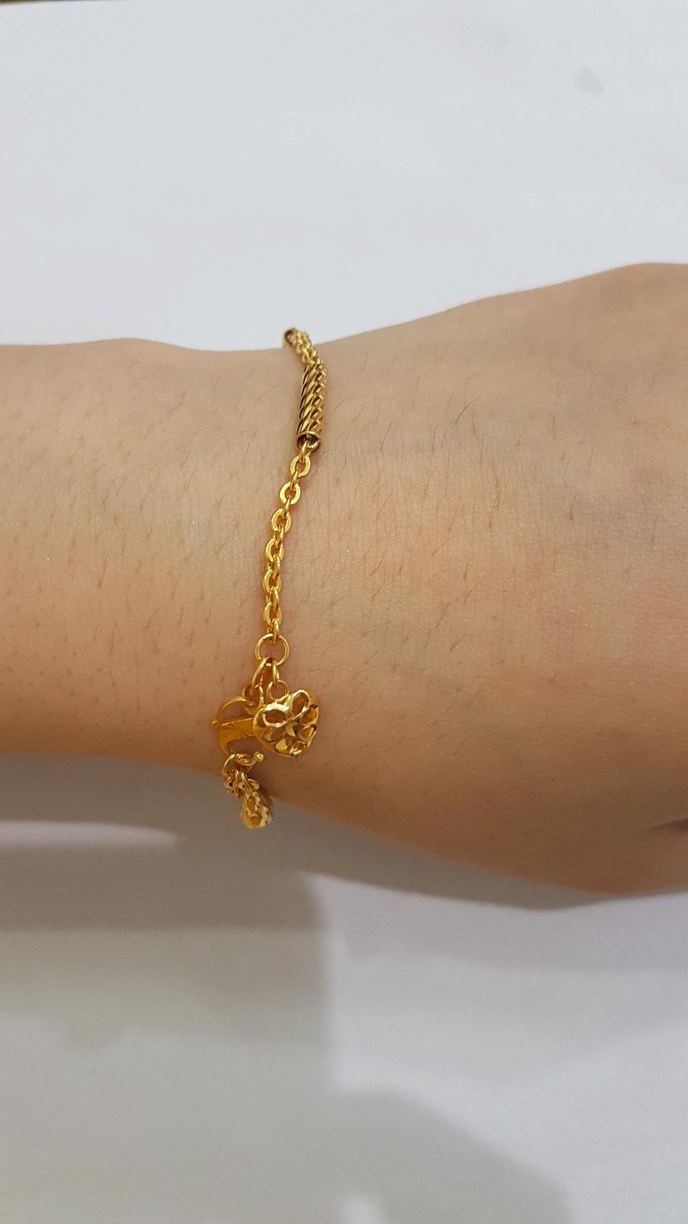 Gelang Emas Asli Kadar 700 Model Fancy Bambu 3 Gram