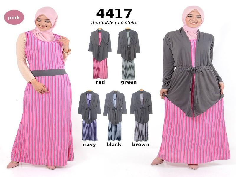 Fashion Baju Gamis Dress XL Jumbo Big Size Murah Wanita Muslim Kekinian 4417