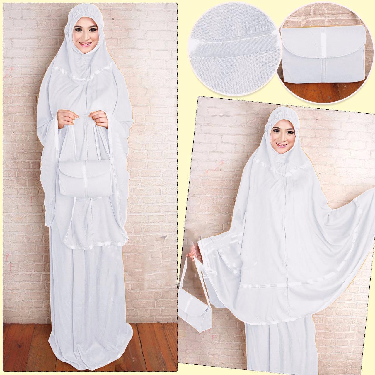 yuna-mukena dewasa rayon polos putih
