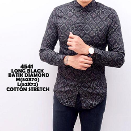 Kemeja Batik Songket Pria Panjang Kerja Kantor Slimfit / Baju Batik - Hijau Tosca, M