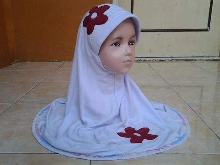 Kerudung Anak sekolah, warna putmer ,jilbab anak PAUD, TK dan SD