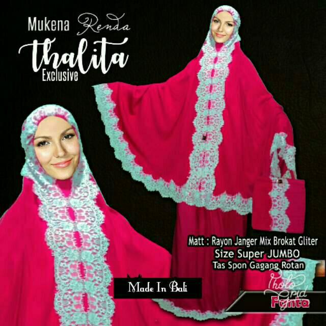 PROMO!! MUKENAH BALI RENDA EXCLUSIVE white blue