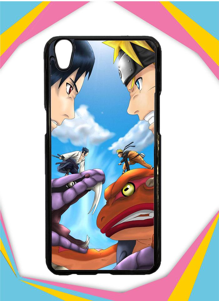Casing Hardcase Custom OPPO A37 sasuke uchiha vs naruto uzumaki final battle Z0687 Case Cover