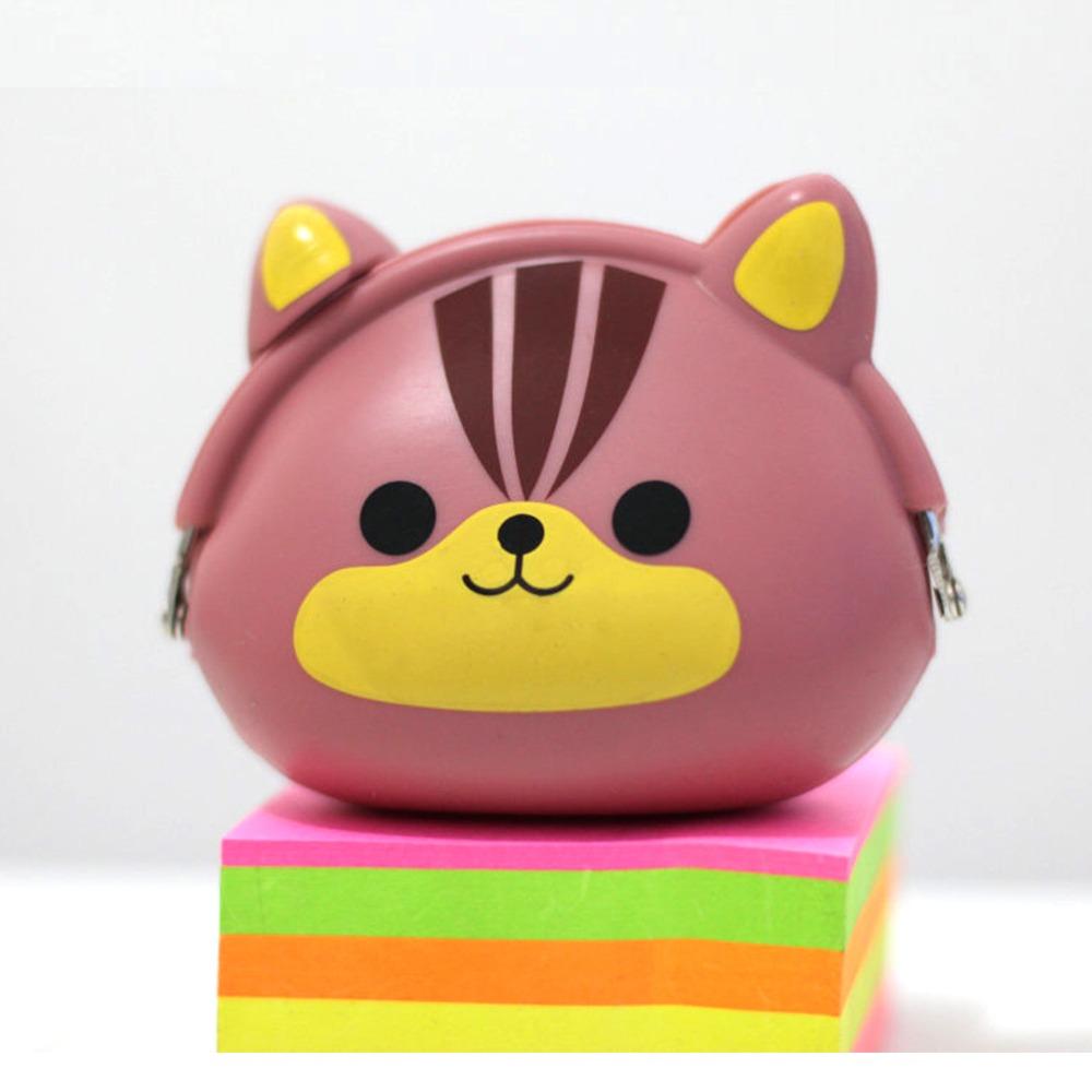 Dompet Koin Karakter Silikon Silicone Pouch Tas Receh Lucu Unik - COKLAT KUCING - EDW022