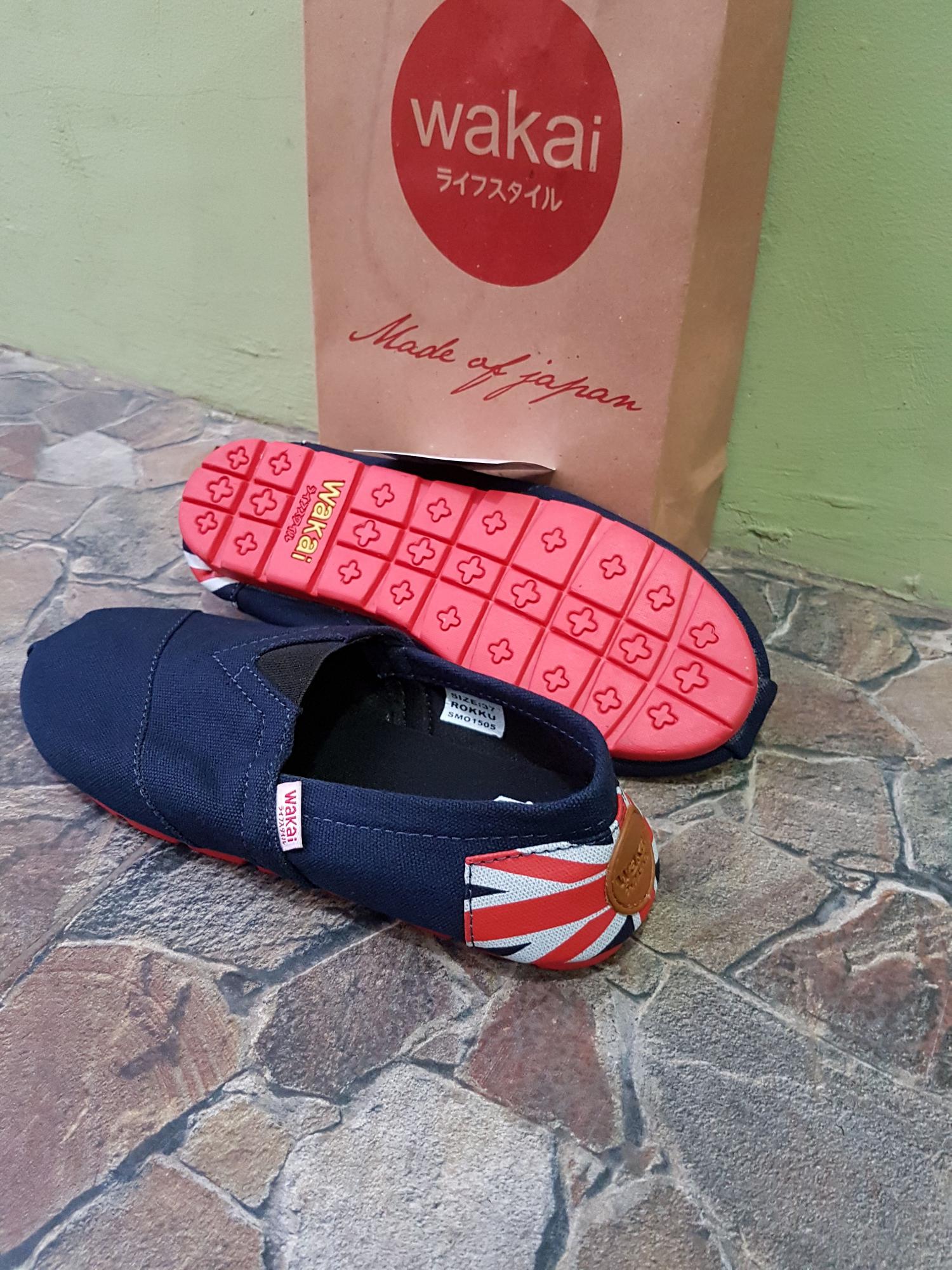 Sepatu wakai pria dan wanita motif bendera