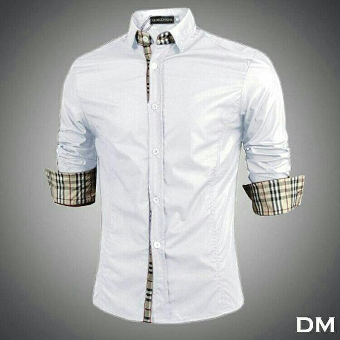 Kemeja Pria Berry White Combi Burberry