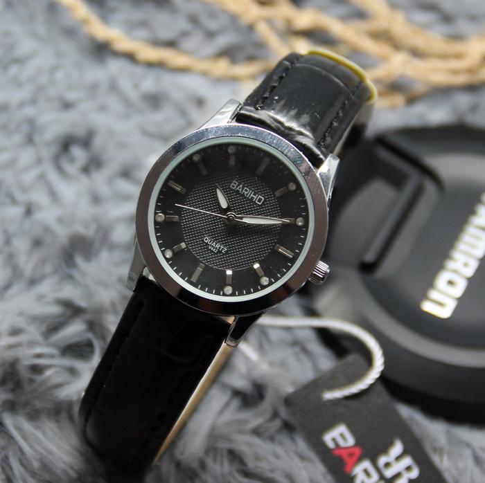 PROMO TERBATAS!!! JAM TANGAN WANITA BARIHO V442 LEATHER ORIGINAL-BLACK LIST SILVER Terbaru Murah