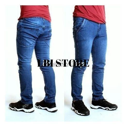 LBI STORE Celana Jeans Pria Skinny Fit Aqua Blue LBI STORE Celana Jeans Pria Skinny Fit Aqua Blue