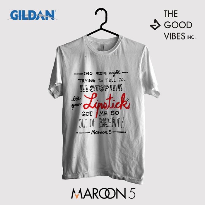 Kaos Band Maroon 5 Original Gildan - One More Night Lyrics
