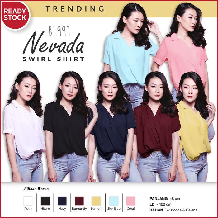 Nevada Swirl Shirt Blouse Atasan Wanita BL991
