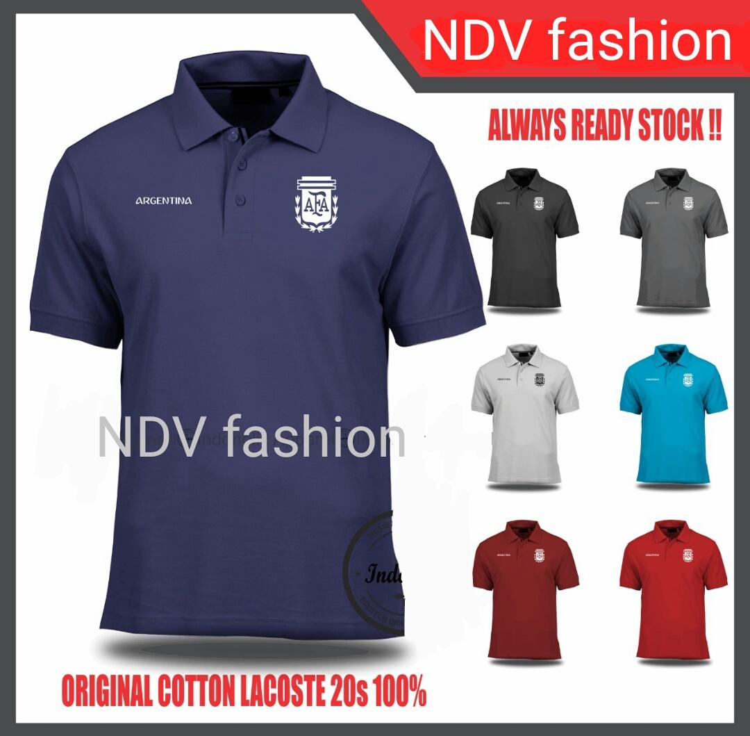 BAJU KAOS JERSEY PIALA DUNIA 2018 ARGENTINA Lengan Pendek Original by NDV Fashion (BEST SELLER) Model Polo Baju Bola Kerah Jersi World Cup Official Team Terlaris