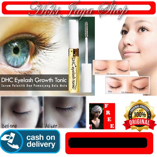HOKI COD - Relian DHC Eyelash Tonic - Serum Pemanjang Bulu Mata - Serum Gold Hanasui + Gratis Shower Cap Putih - Premium