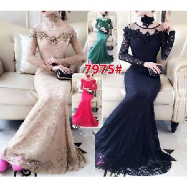 Long Dress 7975 Baju pesta Baju party Baju Nikah Gaun brokat