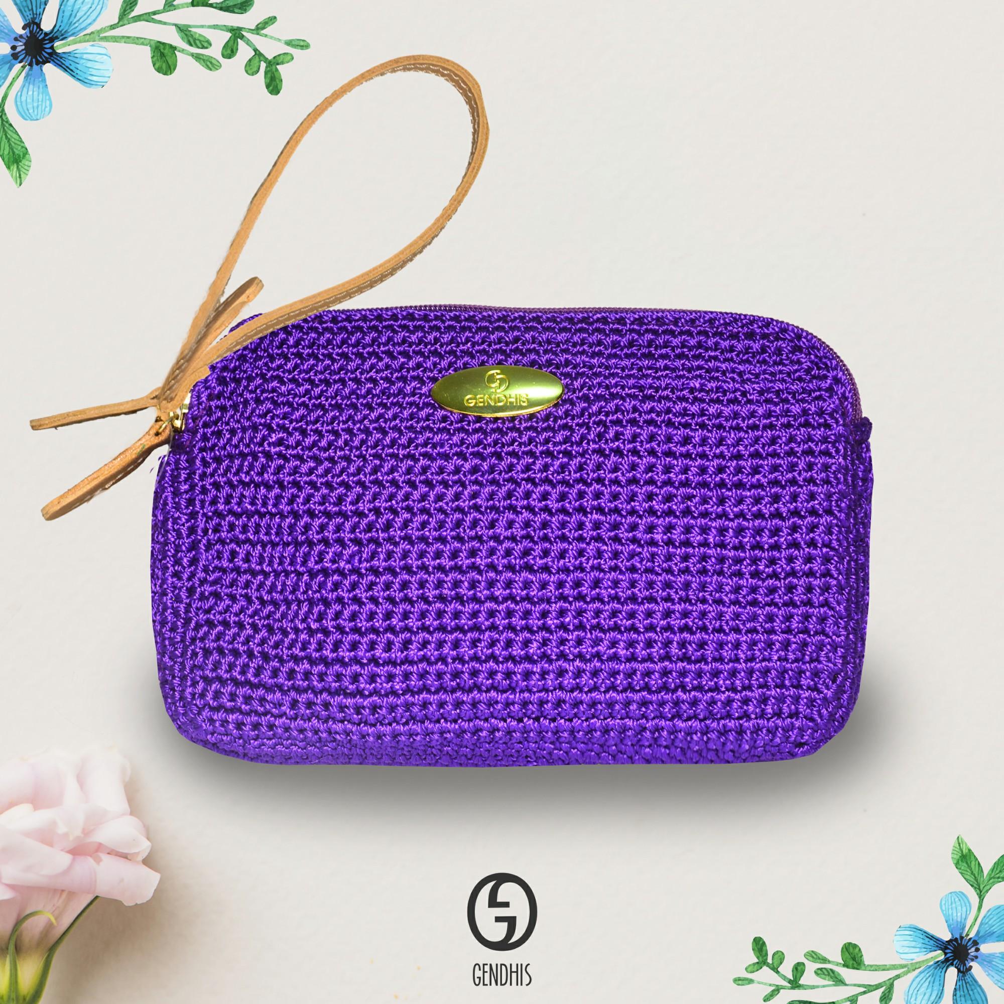 Tas Wanita / Tas Murah / Tas Kecil / Pouch Make Up / Pouch Bag / Pouch Wanita Sherly Violet pouch Original Gendhis Pouch Rajut