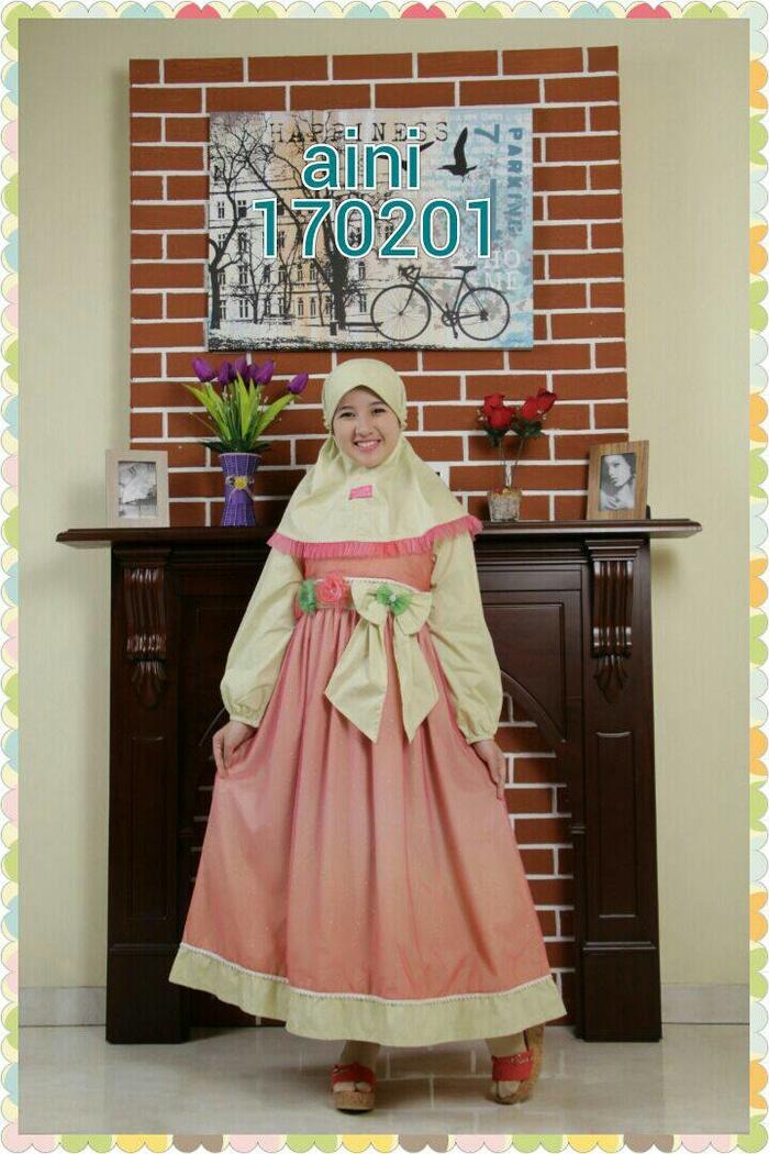 Set Busana Muslim Anak Usia Balita TK SD, Gamis Pesta Anak Aini 170201