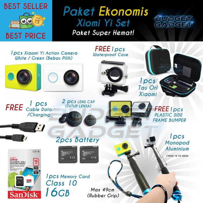 Paket Lengkap (EKONOMIS) Xiaomi Yi Camera By Budget Gadget