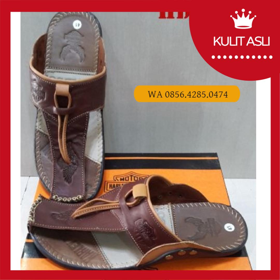 SANDAL HARLEY DAVIDSON PRIA COWOK LAKI-LAKI KULIT SAPI ASLI SENDAL HANDMADE AWET KUAT MURAH BEST SELLER BERKUALITAS 45