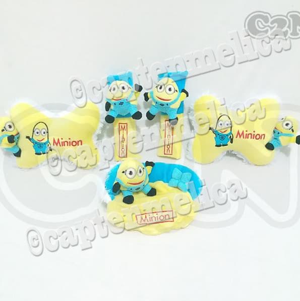 5 in 1 Bantal Mobil Minion Minions Aksesoris Mobil Sarung Seat Belt Tempat Tissue Kepala Leher Jok Kursi Asesoris Mobil Avanza Xpander Calya Innova Gran Max Pick Up Brio Satya Sigra Xenia Rush Carry Ertiga HR-V Ayla Terios Agya Ignis Mobilio APV