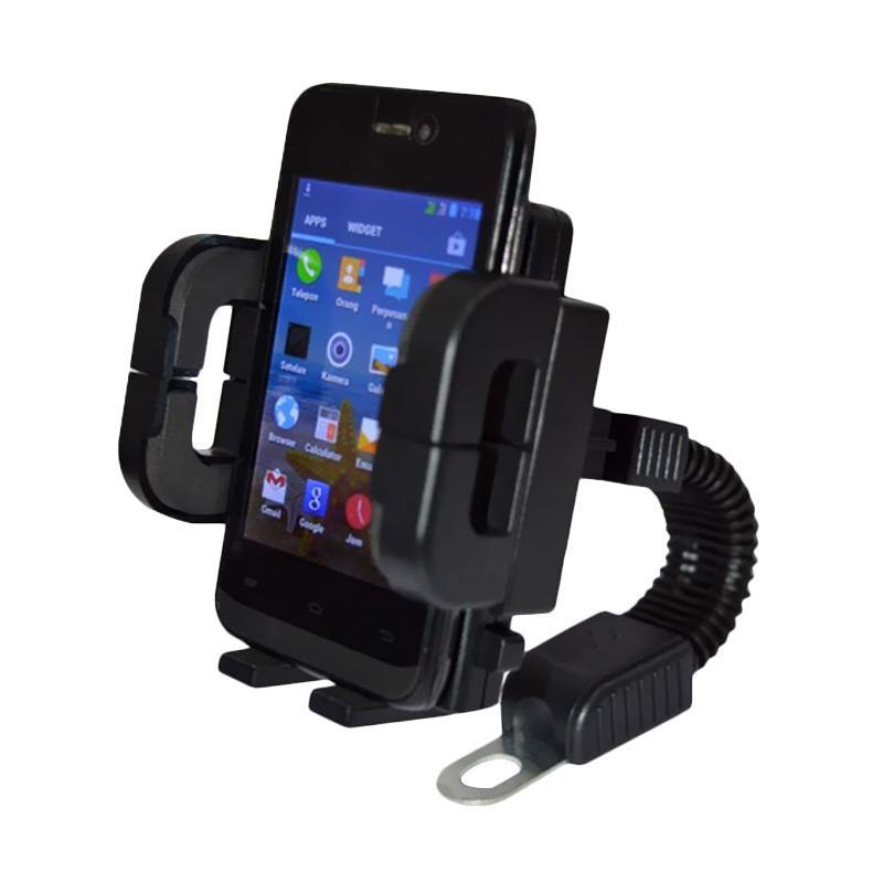 Holder Spion Stand Bracket Handphone dan GPS Untuk Semua Sepeda Motor - Black