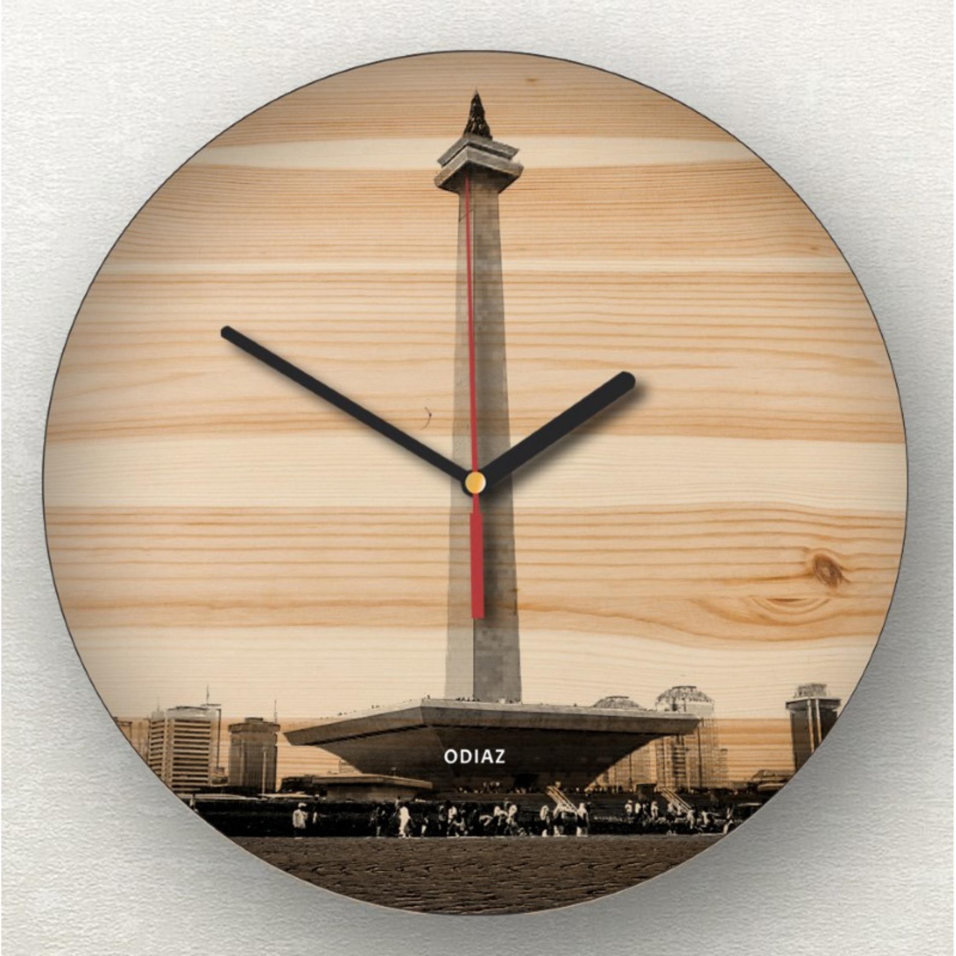 Jam Dinding Motif Kayu Monas