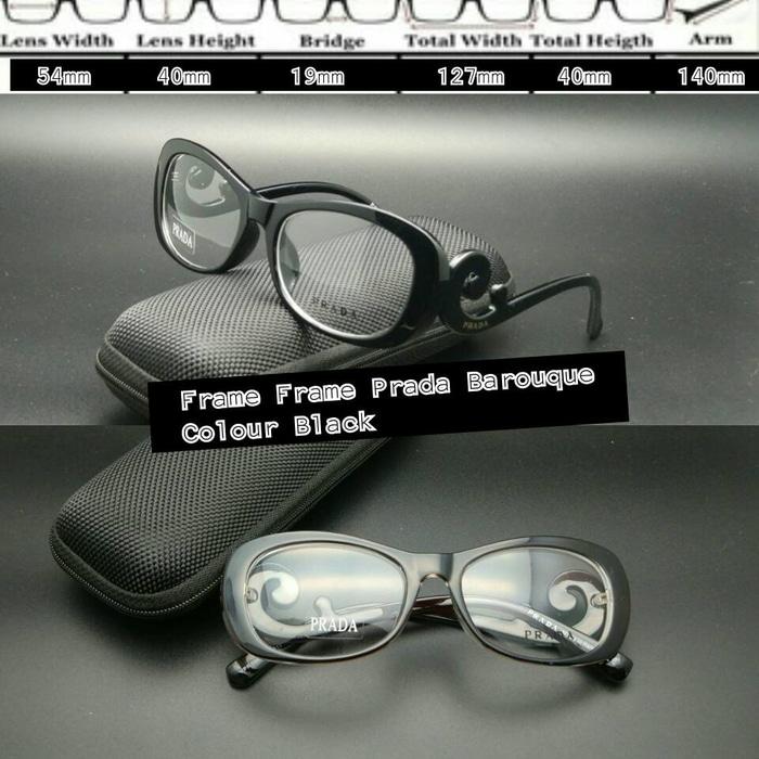 Kacamata Prada keong black Frame kacamata minus kacamata cewek