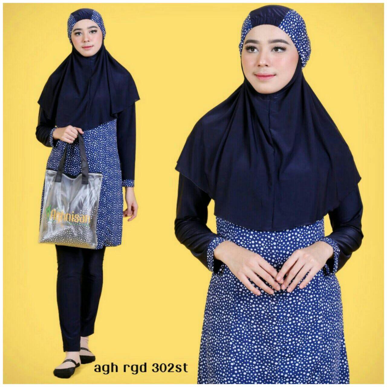 Aghnisan Baju Renang Muslimah - Biru