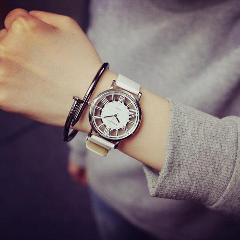 Elegan Unisex Pria Wanita Beberapa Hollow Jam KUARSA Mewah Stylish Wanita