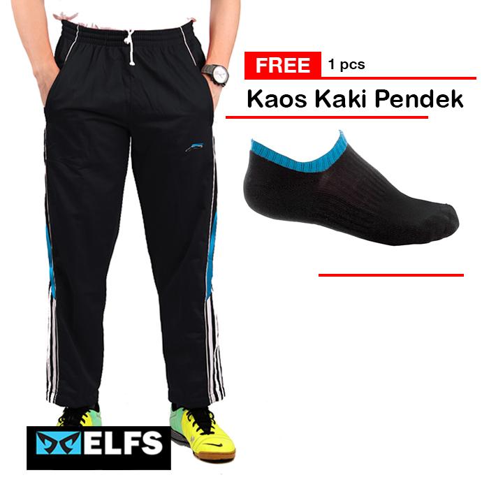 Elfs Shop - BELI Celana Olahraga Panjang Fwia List Hitam Abu Muda FREE KAOS KAKI List Hitam Abu Muda