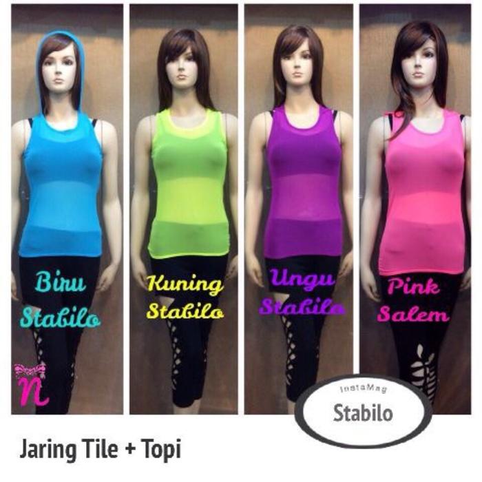 Baju senam jaring / baju jaring tile / tanktop jaring / baju zumba