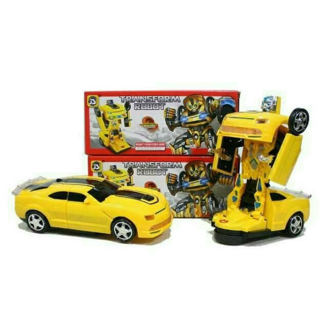 B-17000298 MAINAN MOBIL ROBOT TRANSFORMER BUMBBLE BEE + 3D LIGHT / Mainan Robot jadi Mobil