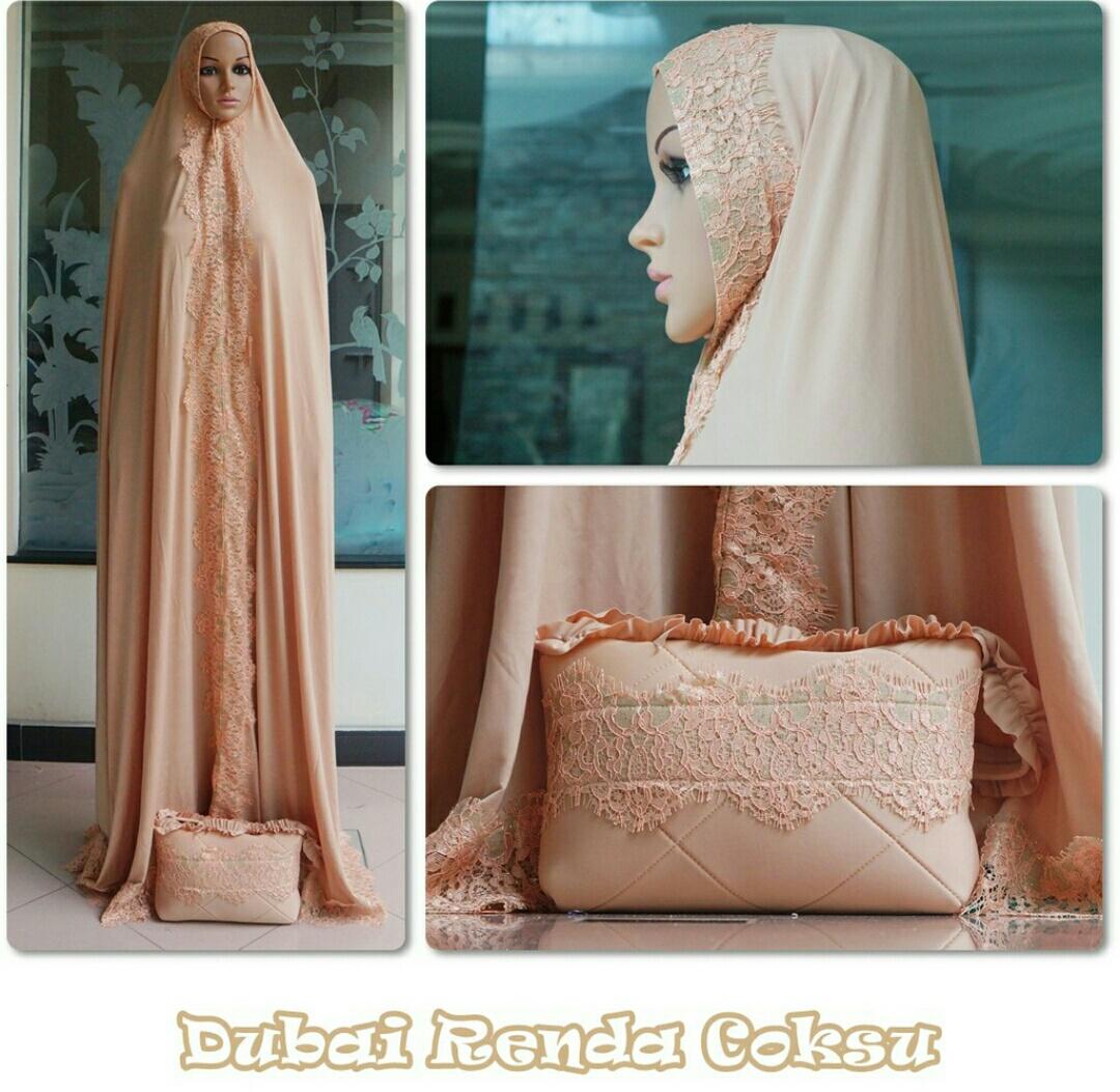 Mukena terusan dubai spandek sutra