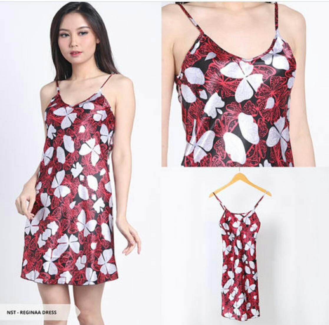 lunashop fashion wanita model daster satin flower