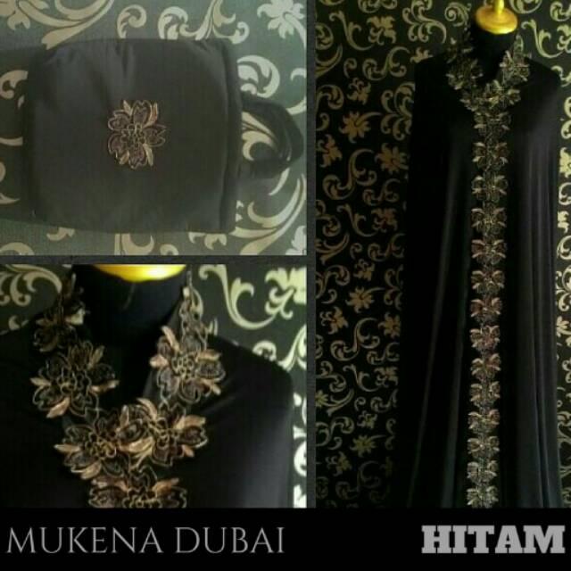 Mukena Dubai Cantik Mewah Elegan Murah Warna Hitam