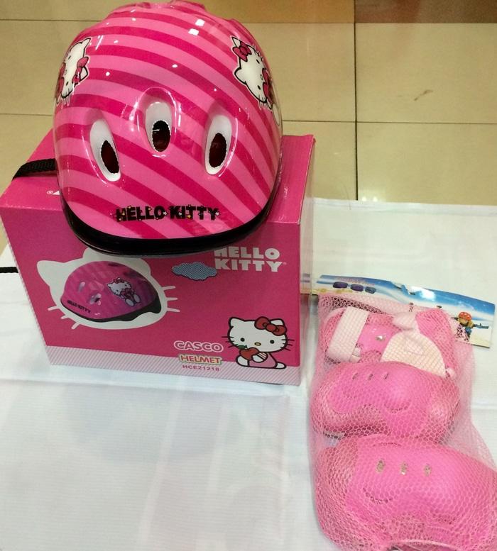 Helm Sepeda/Sepatu roda Buat Anak Motif hello Kitty Sama Pelindungny - 1o5exA