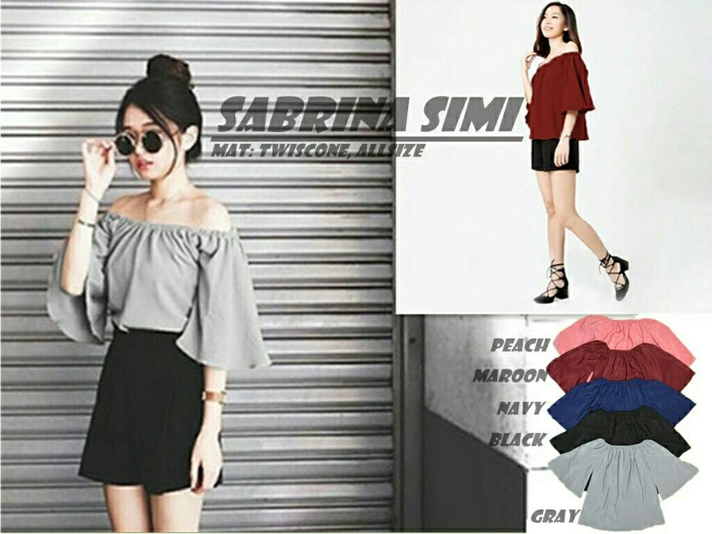 HRV Shop Blouse Wanita Sabrina Simi / Baju Sabrina Wanita / Baju Sepundak Wanita / Atasan Sabrina Polos / Atasan Sabrina Cewek / Baju Sabrina Remaja / Pakaian Wanita Murah / Sabrina Murah