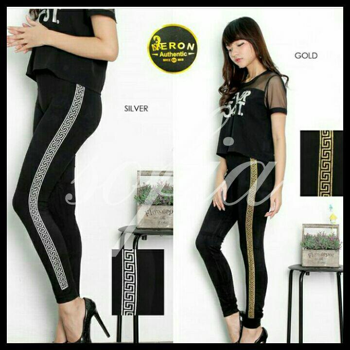 Leggings legging motif Vercase legging motif pinggir legging dewasa legging wanita legging panjang