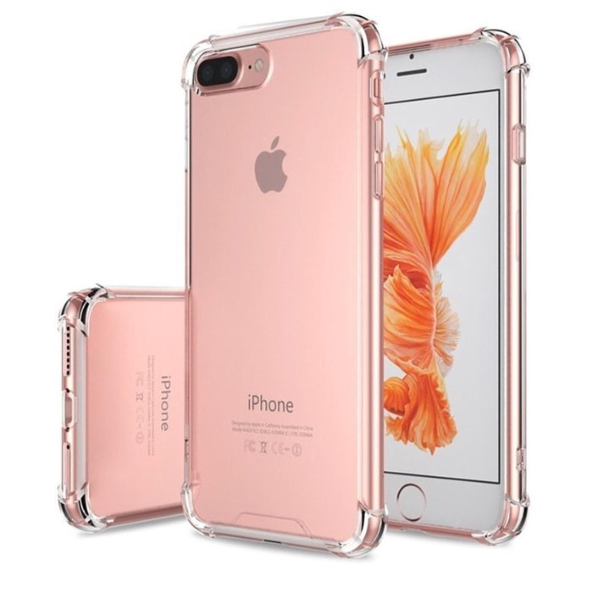 iPhone 8 Plus Acrylic Anticrack Mika Case - Belakang Acrilic Keras - Pinggir Silicone Soft - Clear