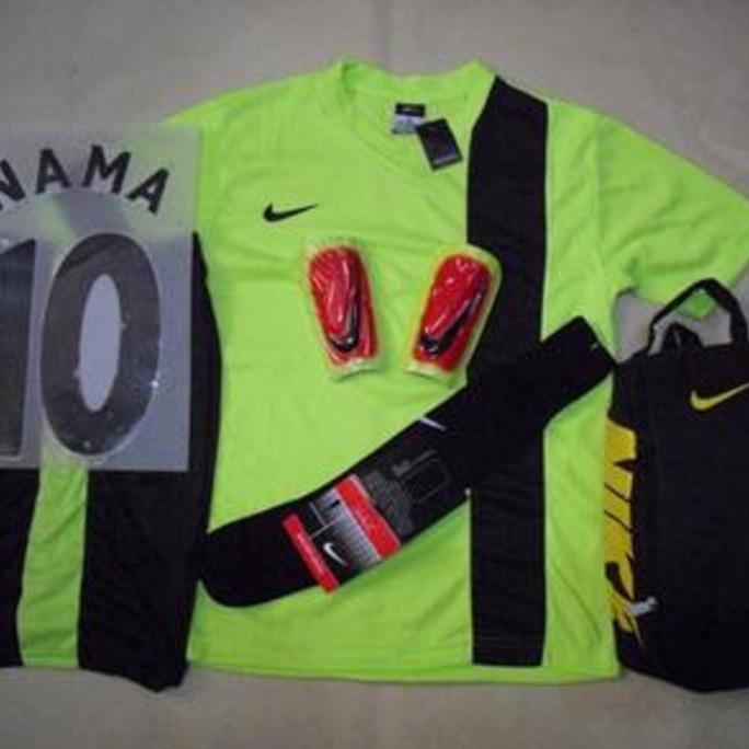 SETELAN BAJU FUTSAL BOLA NIKE INDO STABILO BLACK - EWTQEG