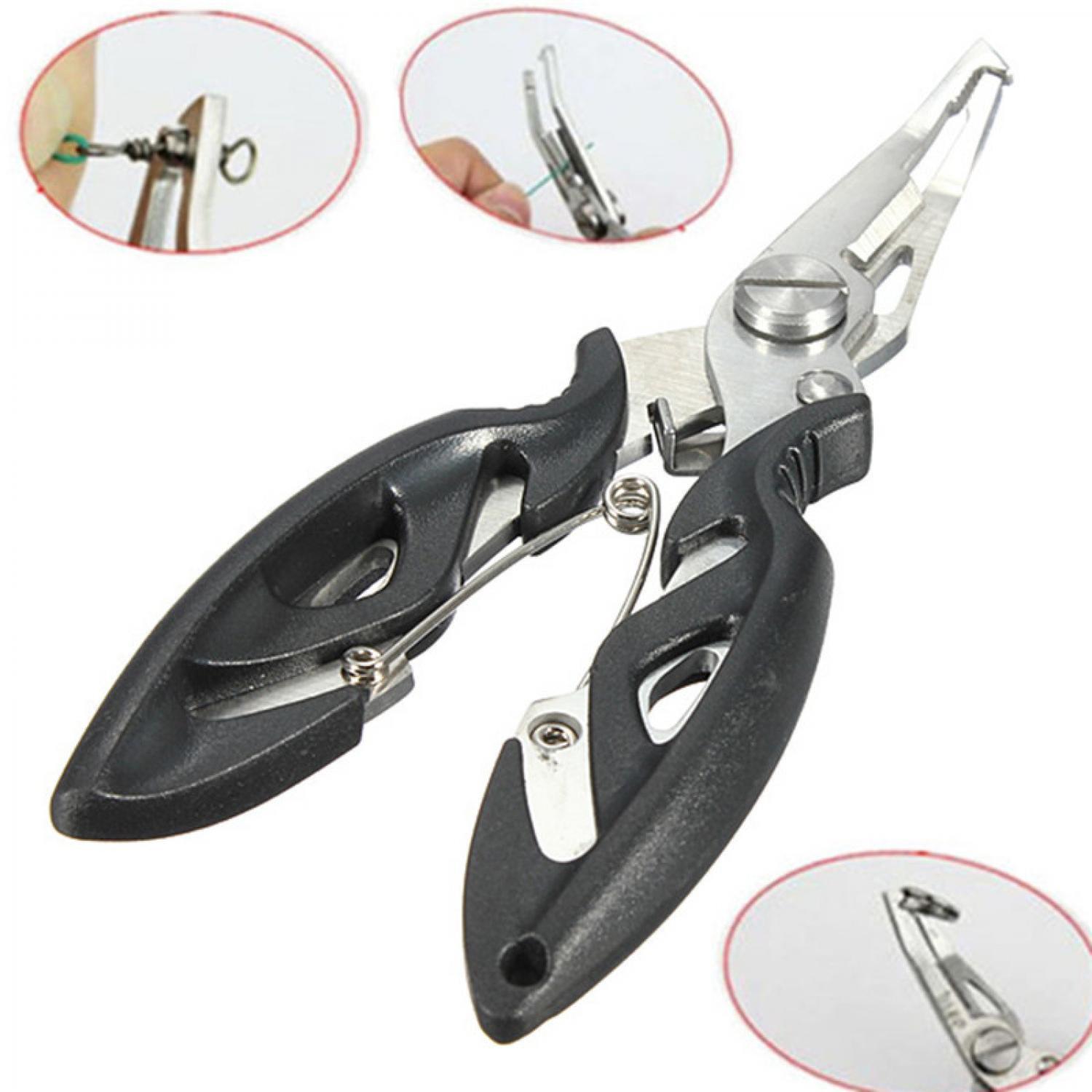 Tang Kail Pancing Stainless Steel Fishing Hook Remover Kuat Alat Penjepit Bibir Ikan Tool Equipment Mengangkat Memegang Hasil Tangkapan Ikan Fish Sungai Laut Danau Tidak Licin Akseosoris Memancing Portable Anti Slip Praktis Tahan Lama s9267 - Black