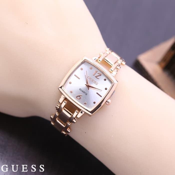Jam Tangan Wanita Guess Kotak New - Jam Tangan Modern - Jam Tangan Elegan - Jam Tangan Best Seller - Jam Tangan Best Quality