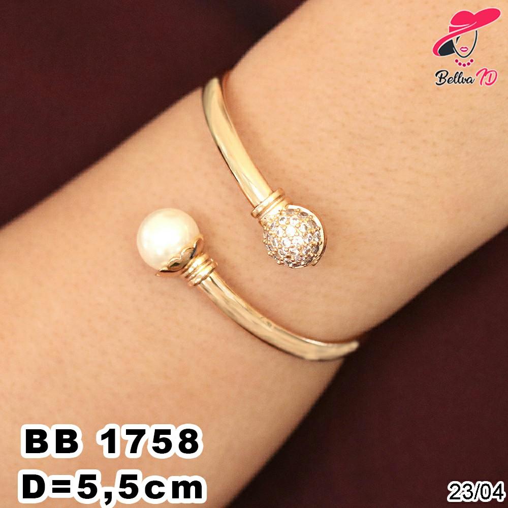 Gelang Bangle Emas Bola Pandora Mix Mutiara Ekslusif Murah B 1758