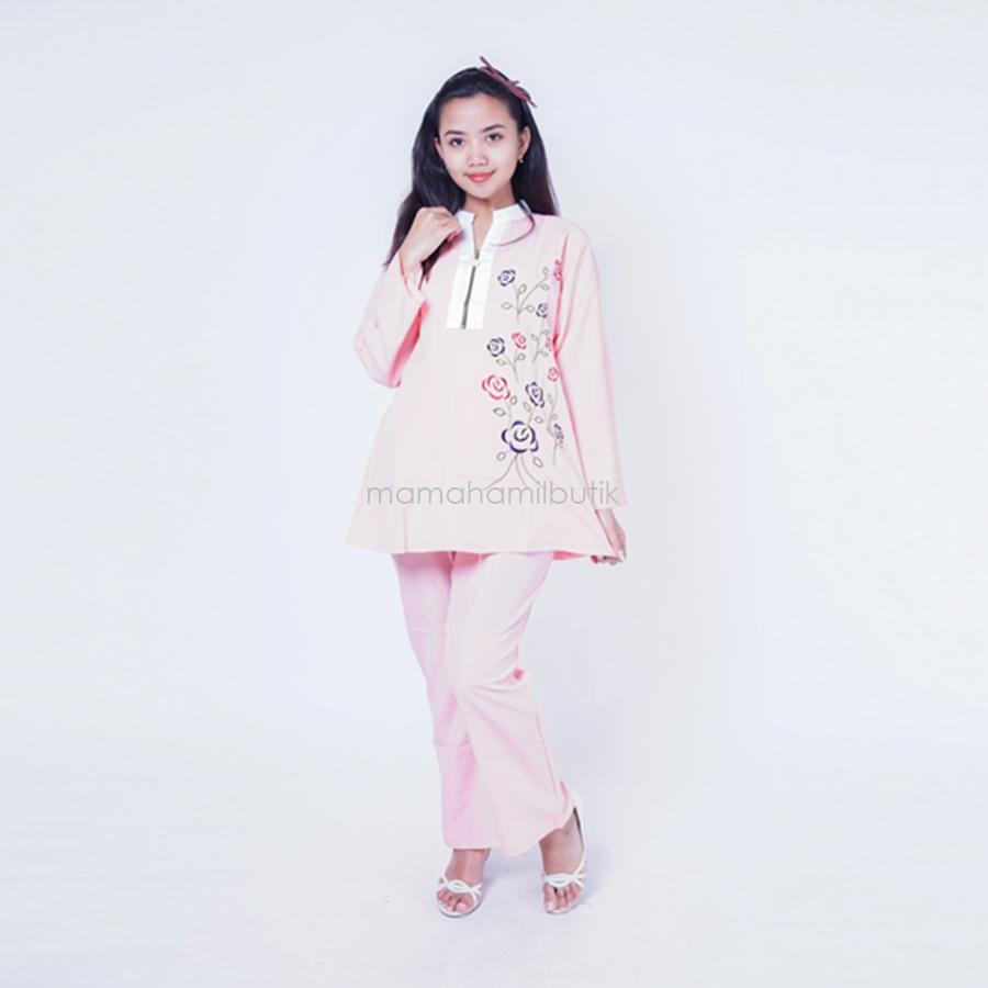 Ning Ayu Setelan Hamil REsleting Mutiara B rose - STJ 78 / Baju Hamil Muslim / Baju hamil Kerja / Baju Hamil dan Menyusui / Baju Hamil Lucu / Baju Hamil Panjang / Baju Hamil Modern / Baju Hamil Wanita / Baju Hamil Kerja Muslim