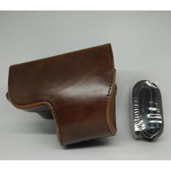 LEATHER CASE COVER CAMERA BAG TAS KAMERA SONY ALPHA 6000 A6000 COFFEE - ELEKTROZONE