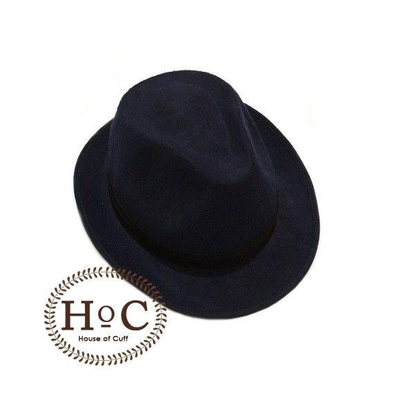 Houseofcuff Topi Fedora Hat DARK BLUE FEDORA HAT LAKEN