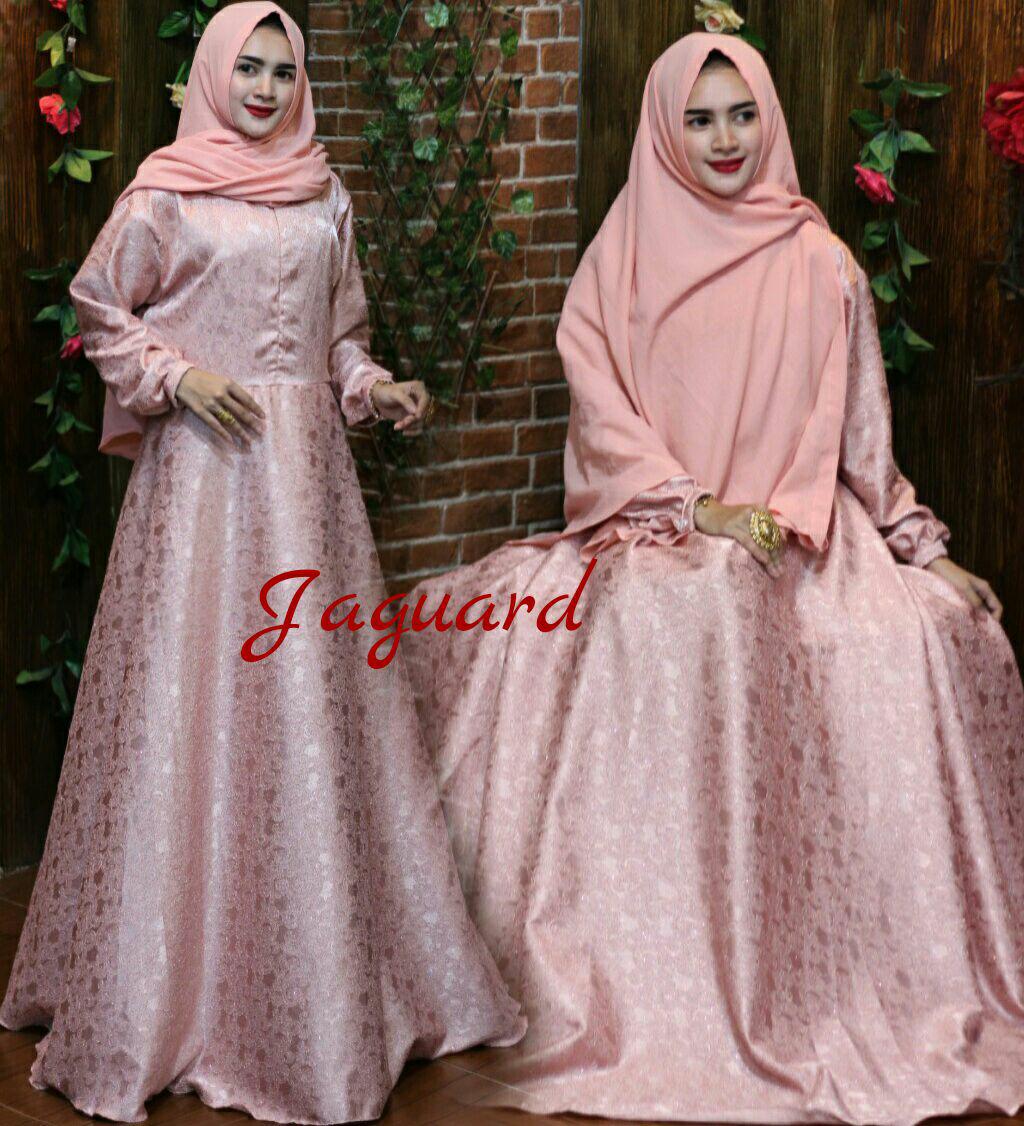 NR Hijab-baju dress gaun wanita muslim/gamis pesta jaguard gliter/Gamis pesta terbaru/Gamis pesta klok 4 meter/Gamis jaguard murah By Nurul collectionah