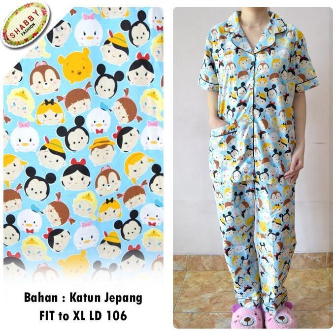 Piyama Lengan Pendek Cp Tsum Tsum 3 / Piyama Dewasa / Baju Tidur Ghtpoef