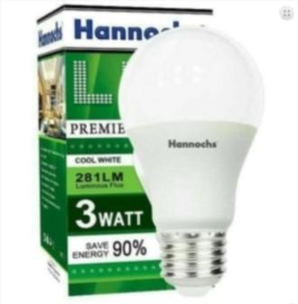 Lampu Hannochs LED PREMIER 3 Watt - Hemat Listrik - Bergaransi - Putih