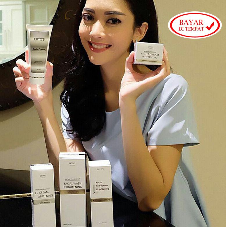 Ertos Whitening Treatment Paket Hemat Super Glowing (Night Cream + CC Cream + Facial Wash + Toner + Body Cream)